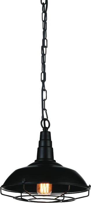 1 Light Down Mini Pendant with Black finish