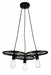 3 Light Down Chandelier with Black finish