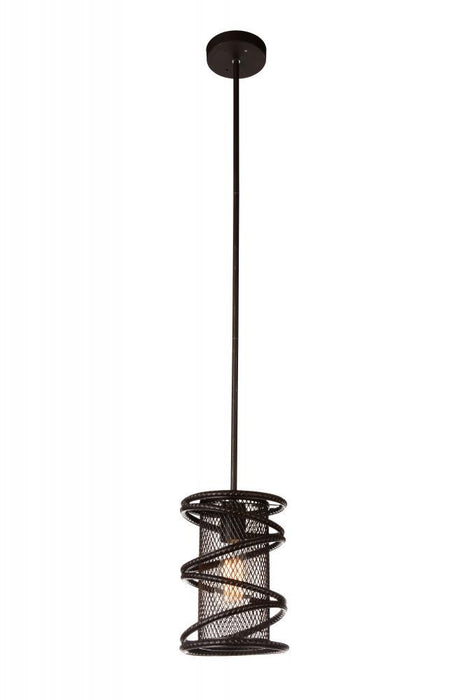 1 Light Down Mini Pendant with Brown finish