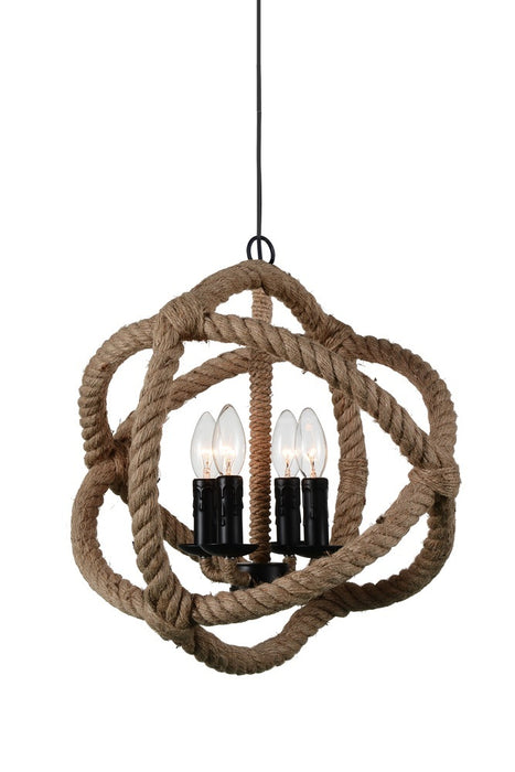 4 Light Up Chandelier with Black finish