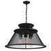 5 Light Down Chandelier with Reddish Black finish