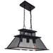 3 Light Island Chandelier with Reddish Black finish