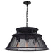 7 Light Down Chandelier with Reddish Black finish