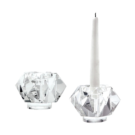 Faceted Star Crystal Candleholders (Set of 2) - Small