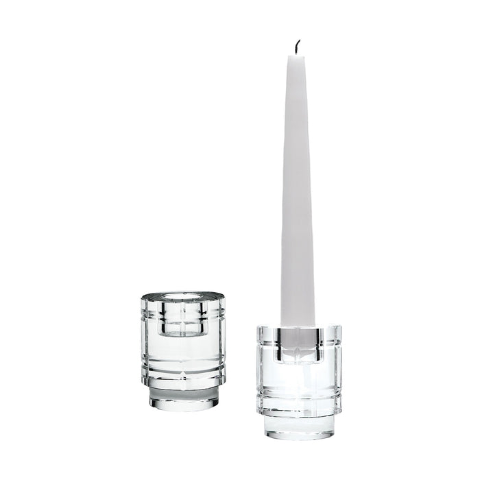 Windowpane Crystal Column Candleholders (Set of 2)