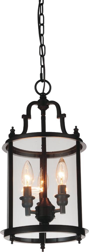 3 Light Drum Shade Mini Pendant with Oil Rubbed Bronze finish