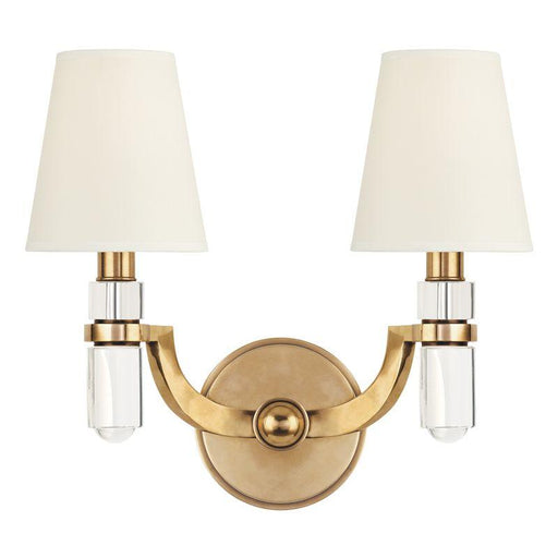 2 LIGHT WALL SCONCE w/WHITE SHADE