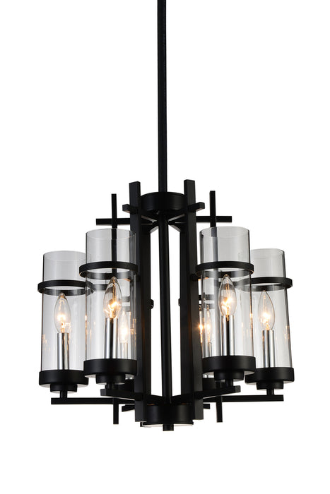 6 Light Up Chandelier with Black finish