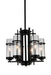 6 Light Up Chandelier with Black finish