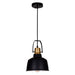 1 Light Down Pendant with Black finish