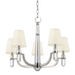 5 LIGHT CHANDELIER w/WHITE SHADE