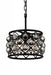 3 Light Chandelier with Black finish