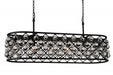 6 Light Chandelier with Black finish