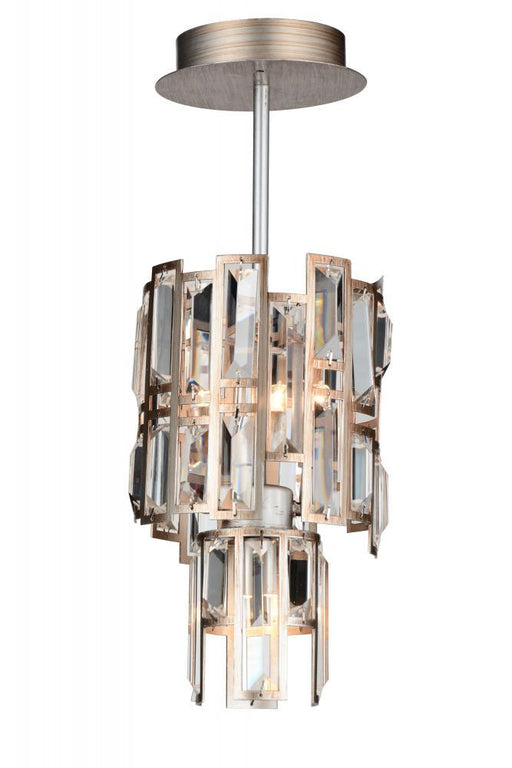 3 Light Down Chandelier with Champagne finish