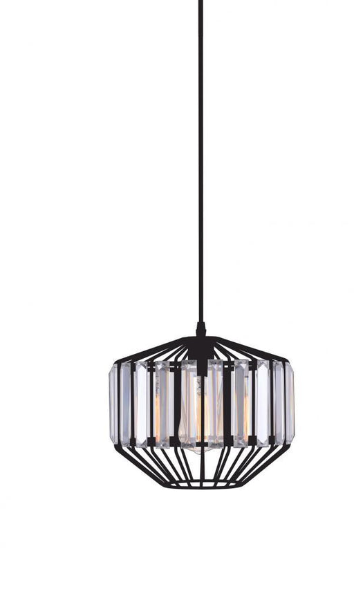 1 Light Down Pendant with Black finish