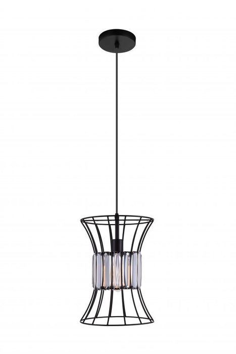 1 Light Down Pendant with Black finish