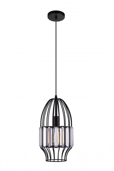 1 Light Down Mini Pendant with Black finish