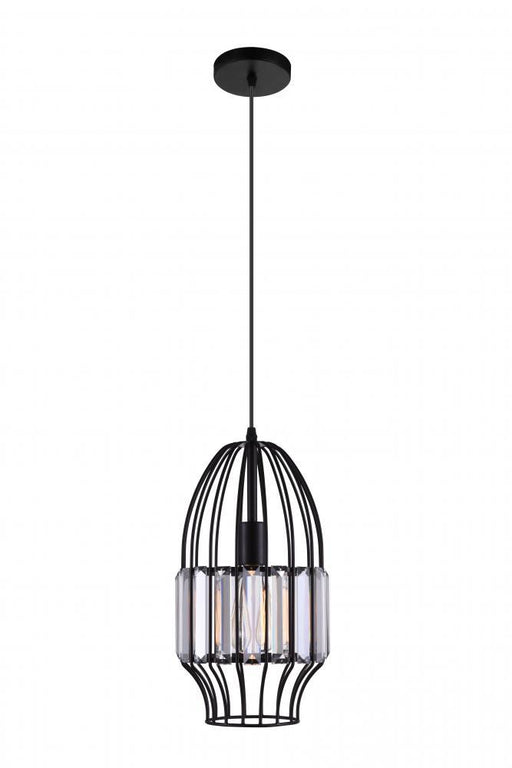 1 Light Down Mini Pendant with Black finish