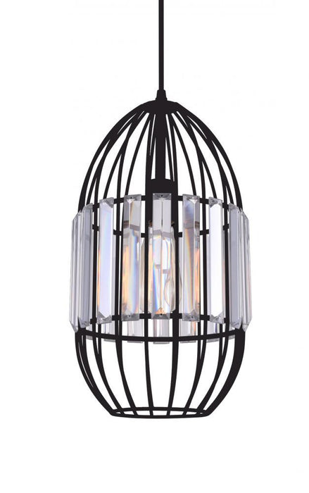 1 Light Down Mini Pendant with Black finish