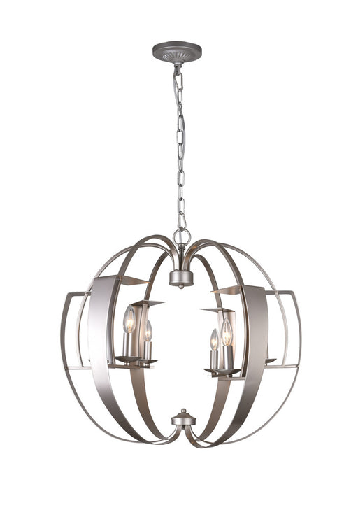 6 Light Chandelier with Pewter finish