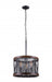 3 Light Drum Shade Chandelier with Pewter finish