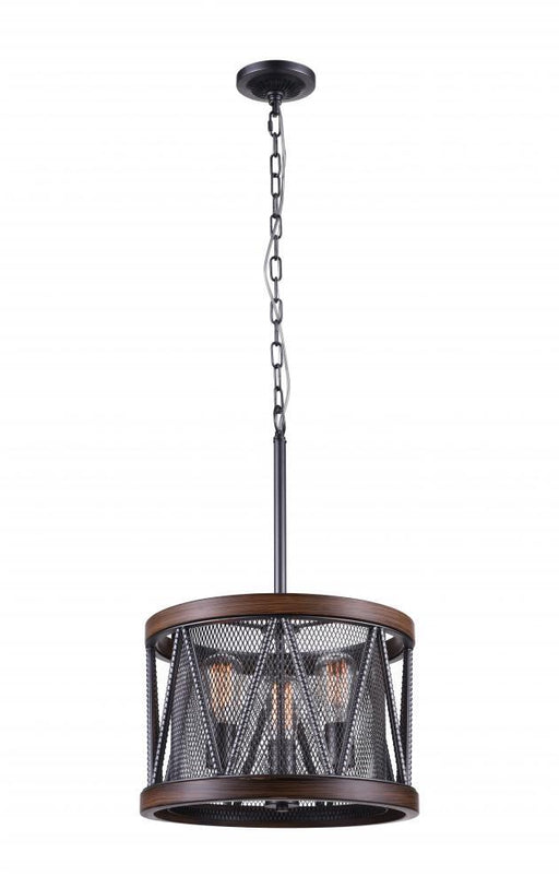 3 Light Drum Shade Chandelier with Pewter finish