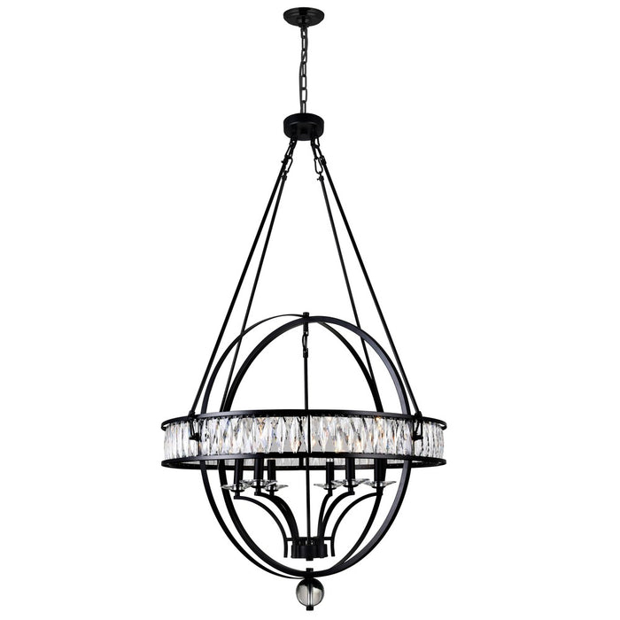 6 Light Chandelier with Black finish