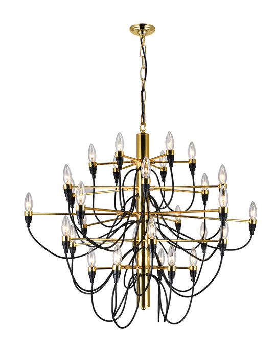 30 Light Chandelier with Gold finish