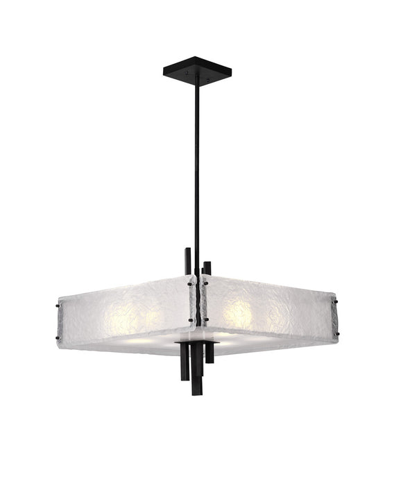 10 Light Chandelier with Black Finish