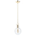 Single Round Glass Pendant (Polished Brass)