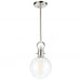 Single Round Glass Pendant (Satin Nickel)