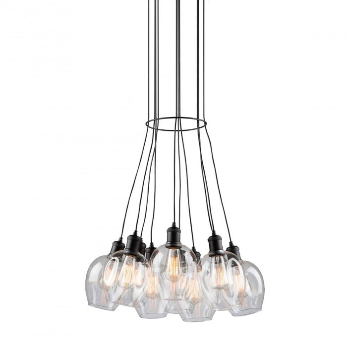 Clearwater 10 Light Cord Chandelier (Semi Gloss Black)