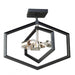 Preston 3 Light Semi Flush Mount (Semi Matte Black & Brushed Nickel)