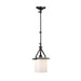 Brydon 1 Light Sconce/Pendant Black (Rectangular Glassware)