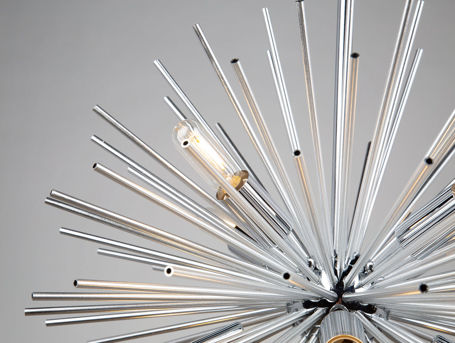 Sunburst 8 Light Chandelier (Chrome)