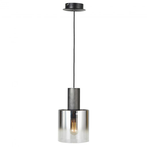 Henley 1 Light Pendant (Satin Black & Smoke Glass)