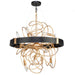 Galaxy 10 Light Chandelier ((Black & Brass)