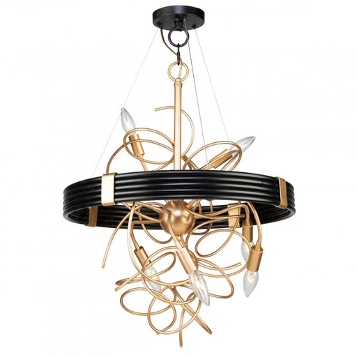 Galaxy 6 Light Chandelier (Black & Brass)