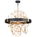 Galaxy 8 Light Chandelier (Black & Brass)