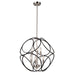 Sorrento 2 Tier 6 Light Chandelier (Matte Black & Satin Nickel)