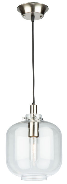 Single Clear Glass Pendant (Satin Nickel & Polished Brass)