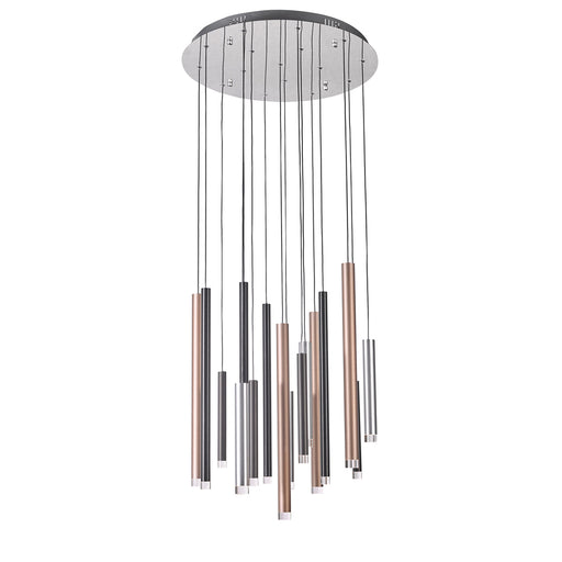 Galiano 15 Light Chandelier (Black, Copper, Satin Aluminum)