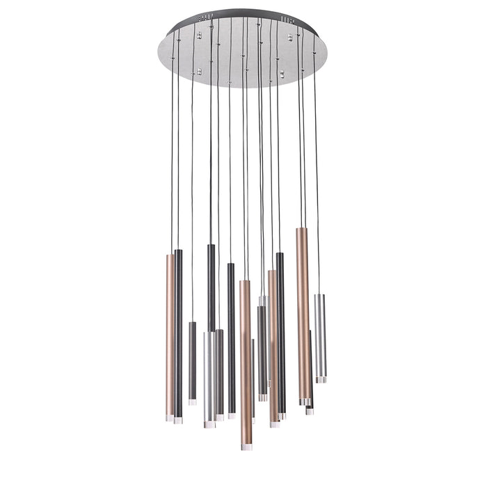 Galiano 15 Light Chandelier (Black, Copper, Satin Aluminum)