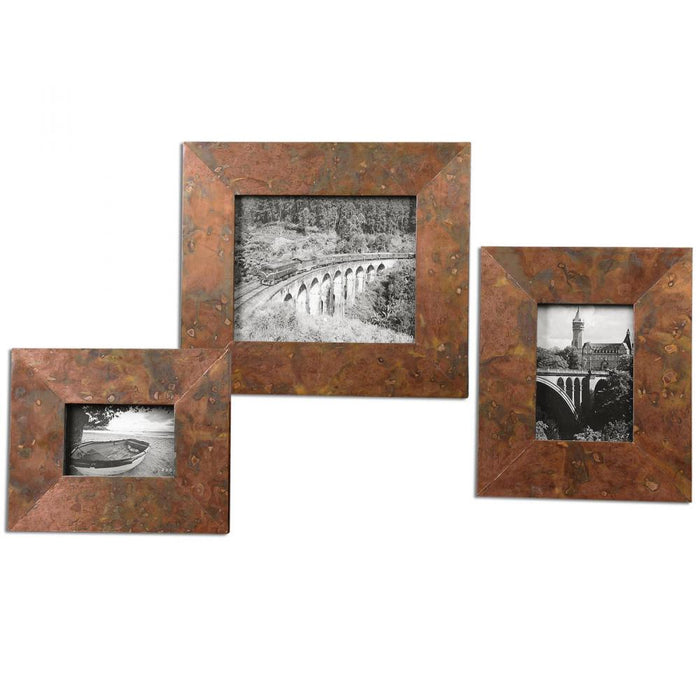 Uttermost Ambrosia Copper Photo Frames S/3