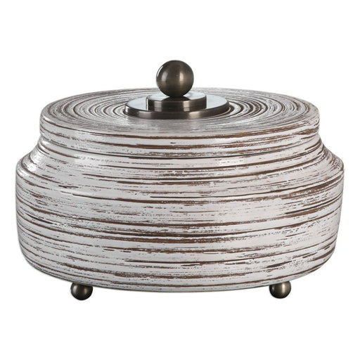 Uttermost Saltillo White Ceramic Box