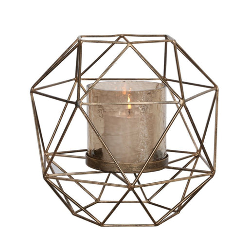 Uttermost Myah Geometric Gold Candleholder