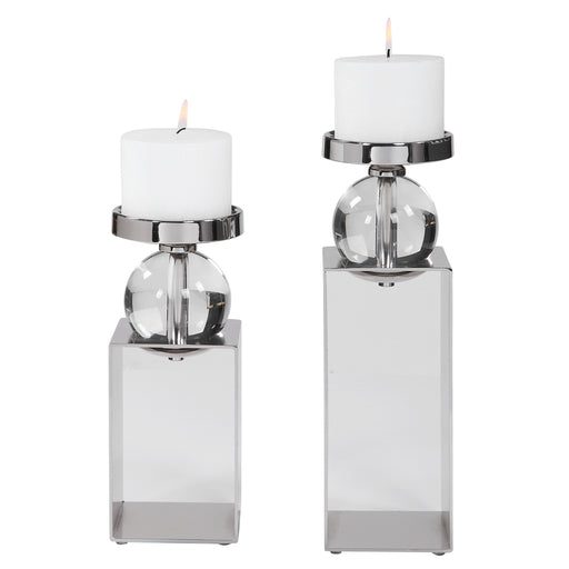 Uttermost Lucian Nickel Candleholders, Set/2