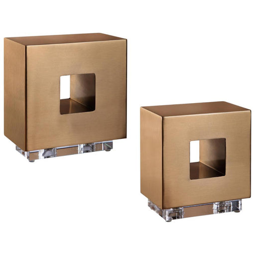 Uttermost Rooney Brass Cubes, S/2