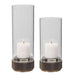 Uttermost Sandringham Brushed Brass Candleholders, S/2