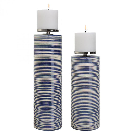 Uttermost Montauk Ceramic Candleholders, S/2